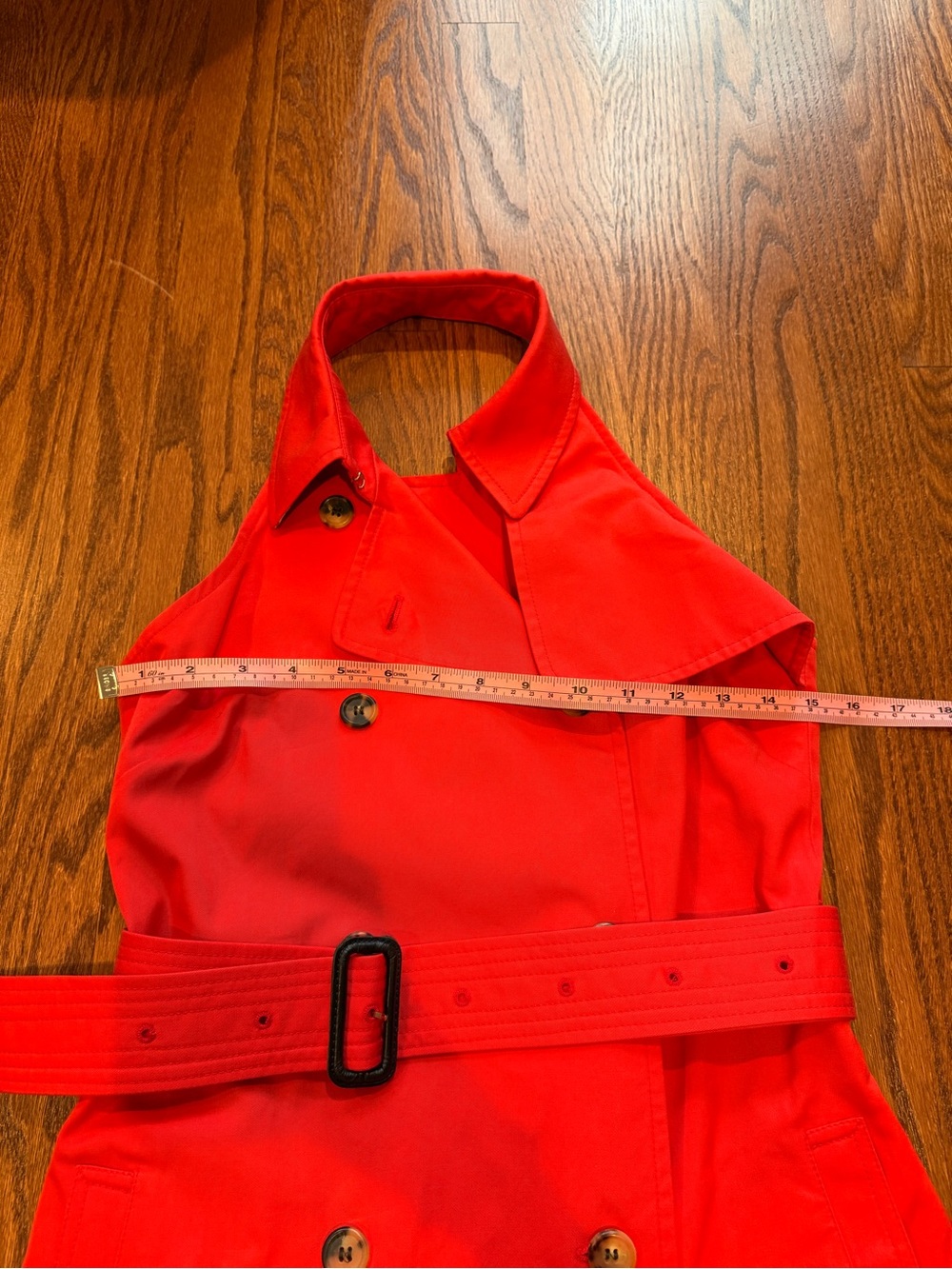 Burberry Red Halter Trench Coat Dress Size 4 - Picture 9 of 9